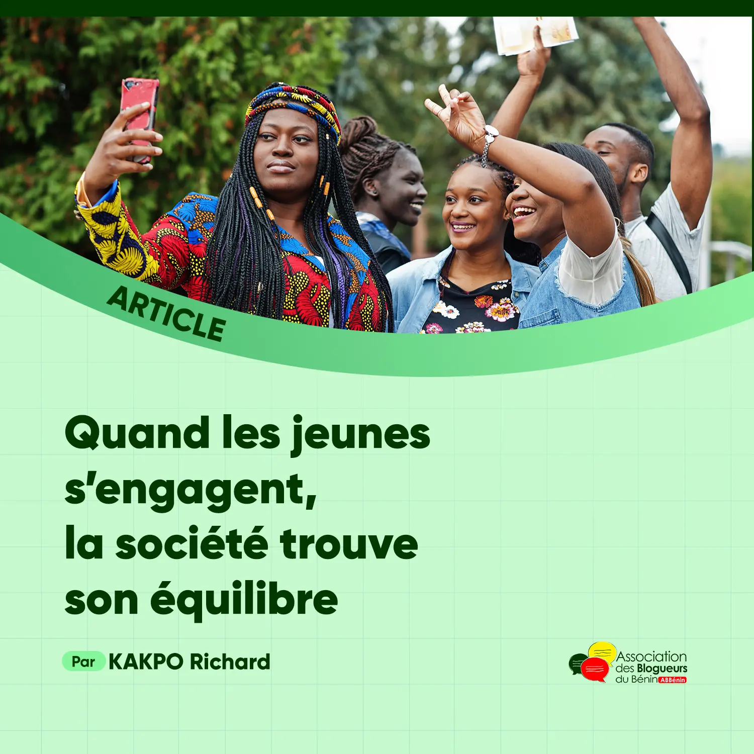 Quand les jeunes s’engagent, la société trouve son équilibre 